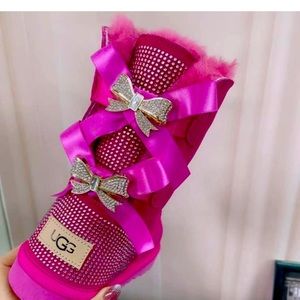 Customized Fuschia Rhinestone Uggs